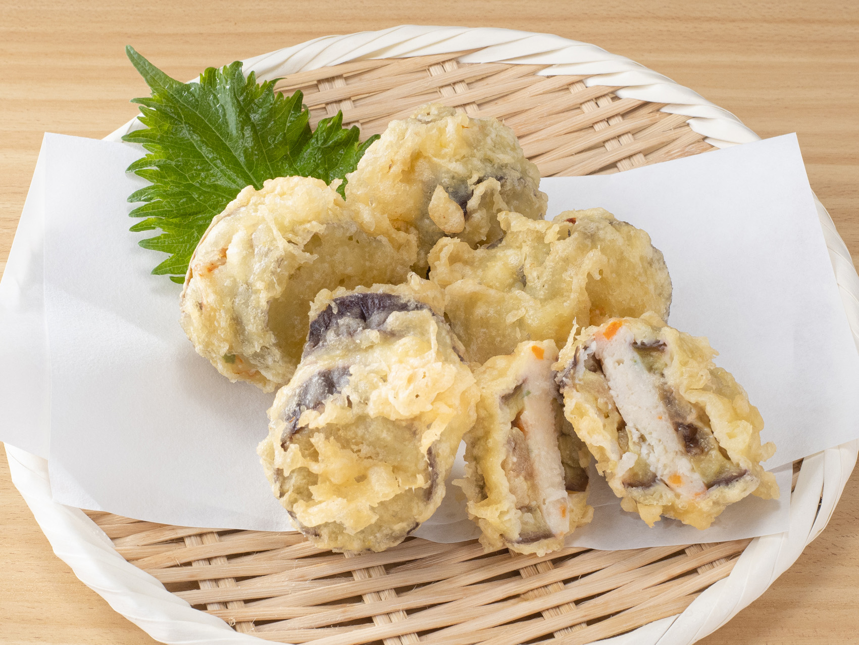 なす海鮮はさみ揚げ(打粉付き）