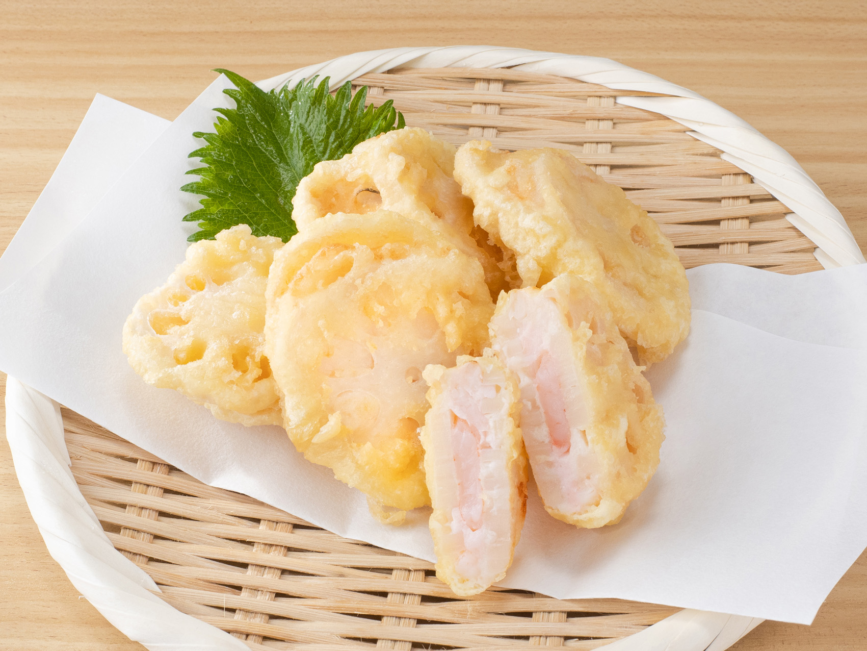 れんこん海鮮はさみ揚げ(打粉付き）